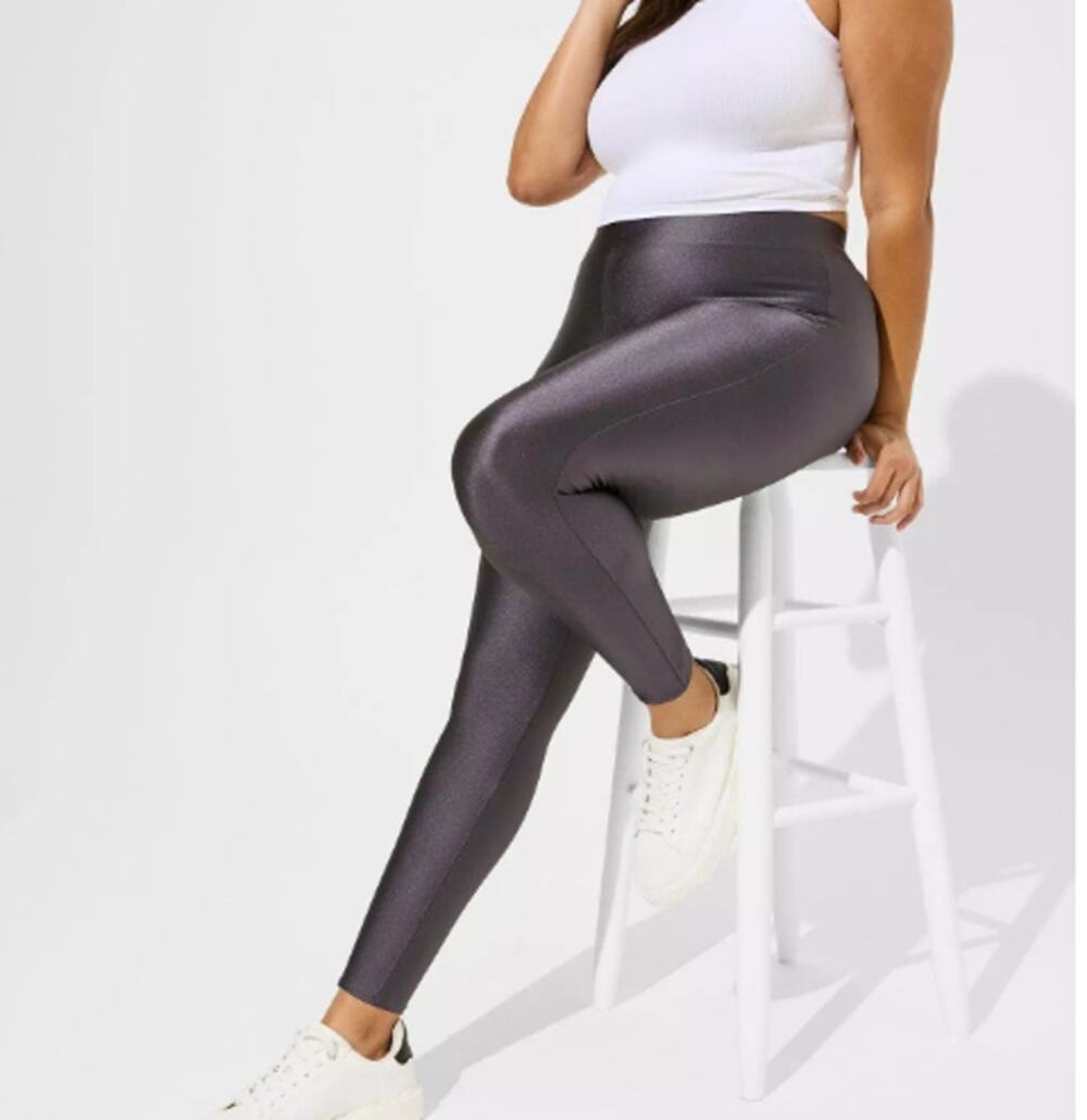 Torrid Full Length Matte Liquid Legging Women's 3X Gray High Rise Tapered Night